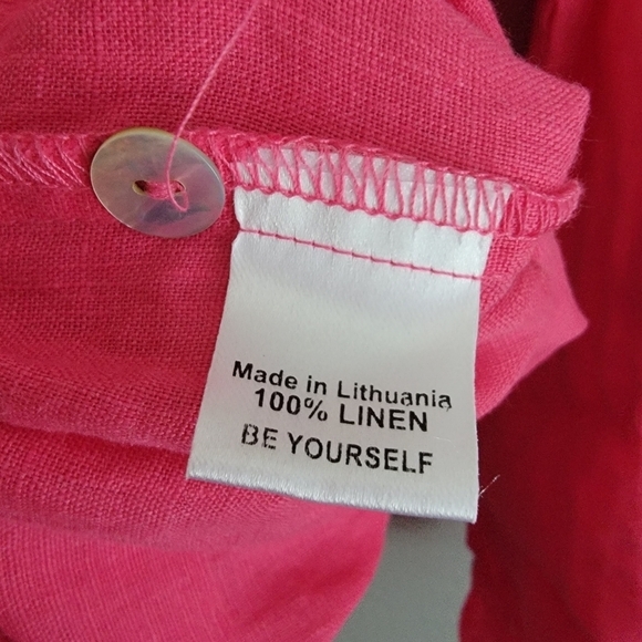 FLAX Linen Round Neck Button-down Blouse size M NWT - Picture 5 of 5